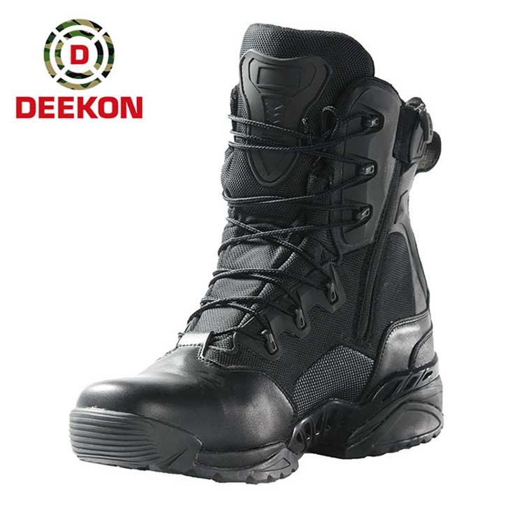 Military Tactical Leather Black Combat Boots