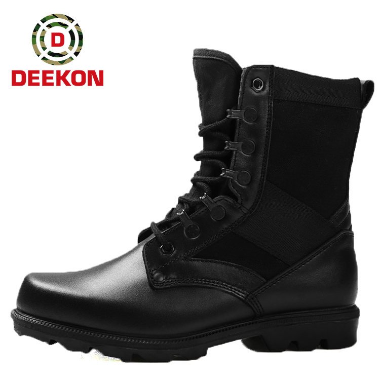 Military Tactical Leather Black Combat Boots