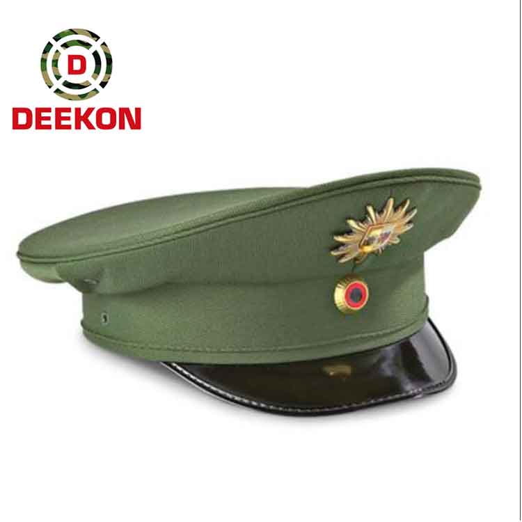 Military Style Woolen Officers Peak Cap