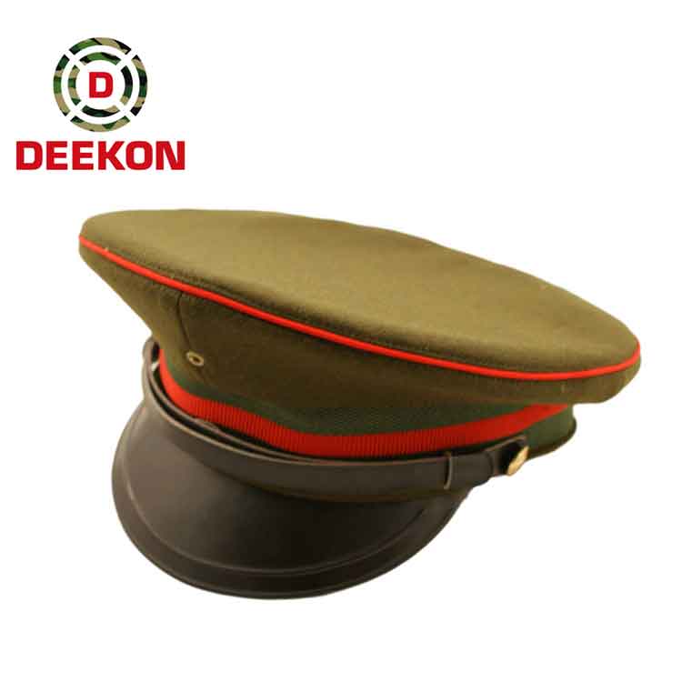 Military Style Woolen Officers Peak Cap