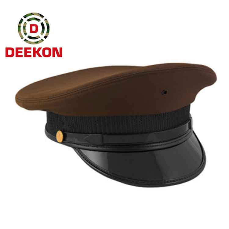 Military Style Woolen Officers Peak Cap