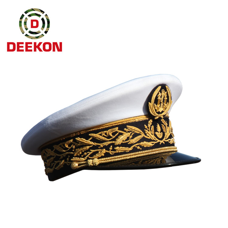 Military Style Woolen Officers Peak Cap