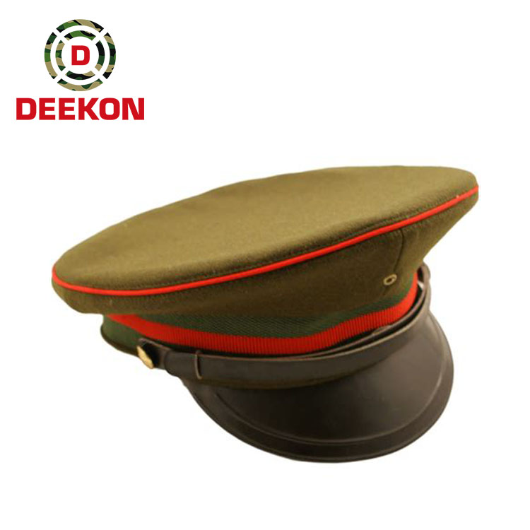 Military Style Woolen Officers Peak Cap