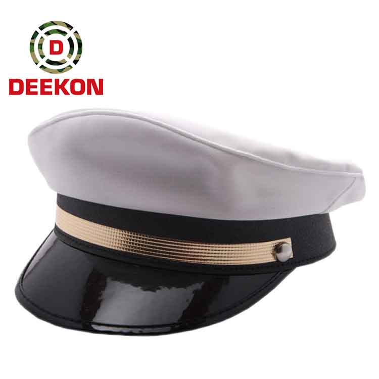 Military Style Woolen Officers Peak Cap